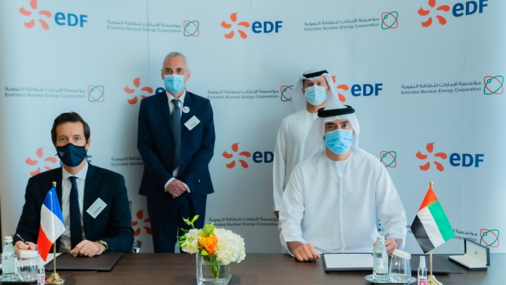 阿联酋核能公司 (ENEC) 与法国电力公司(EDF)达成核能研发谅解备忘录