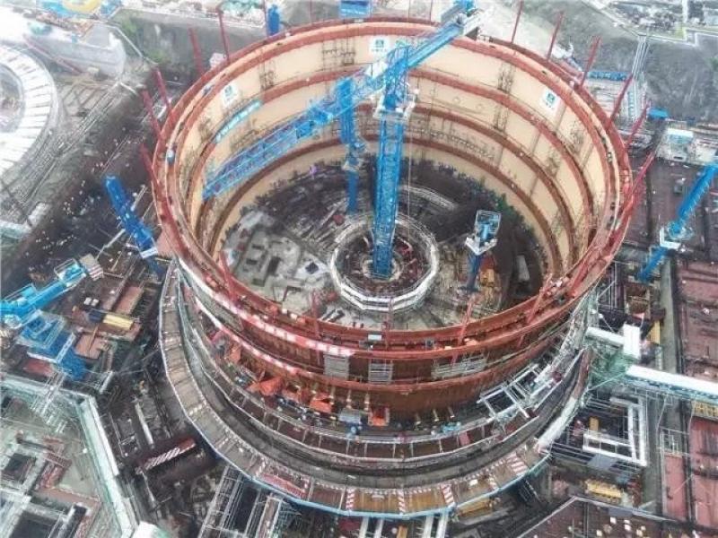 海南昌江核电3号机组反应堆厂房内部结构负6.7米板浇筑完成