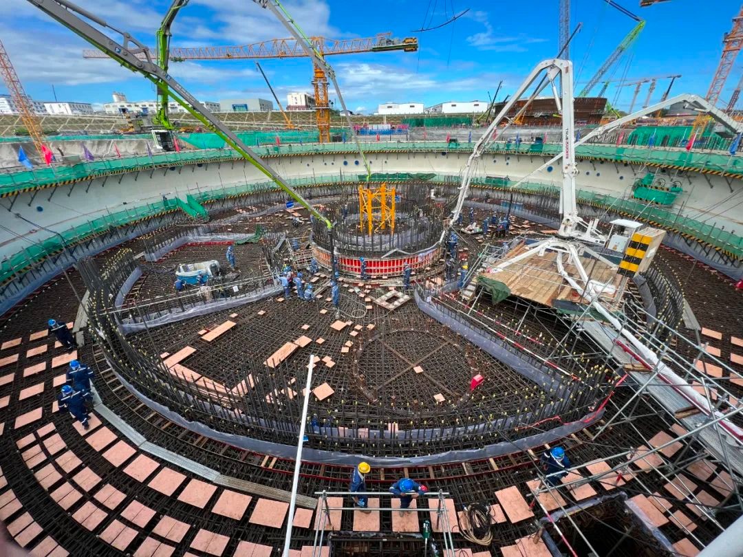 昌江核电基地4号机组内部结构-6.70m板结构施工完成