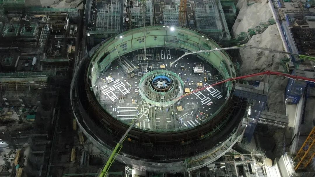 徐大堡核电4号机组反应堆厂房0m板混凝土浇筑完成