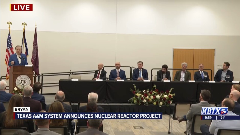 德克萨斯 A&M 系统宣布与 4 家核反应堆公司合作在 RELLIS 建设