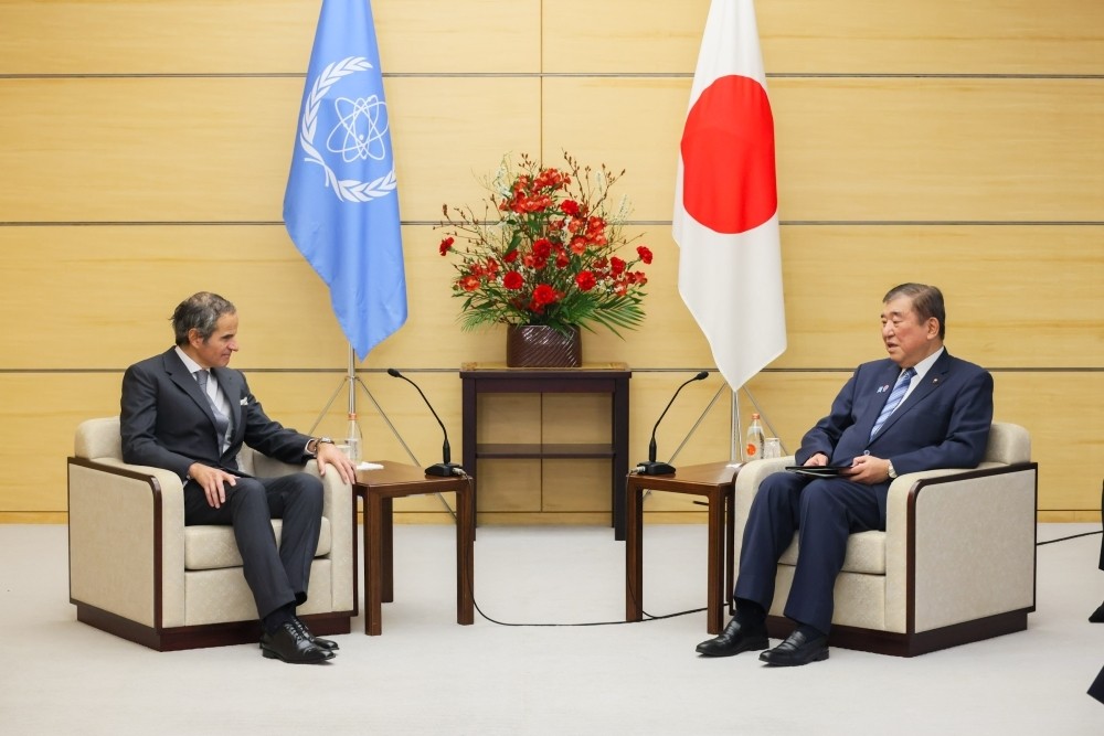 国际原子能机构总干事格罗西拜会石破首相