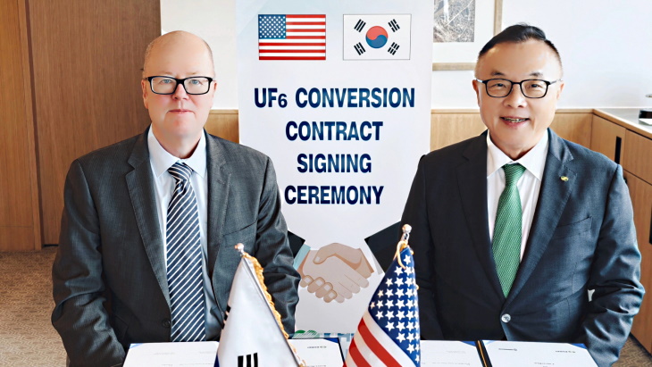 韩国水电核电公司KHNP与美国铀转化设施运营商ConverDyn签署了转化铀长期供应合同