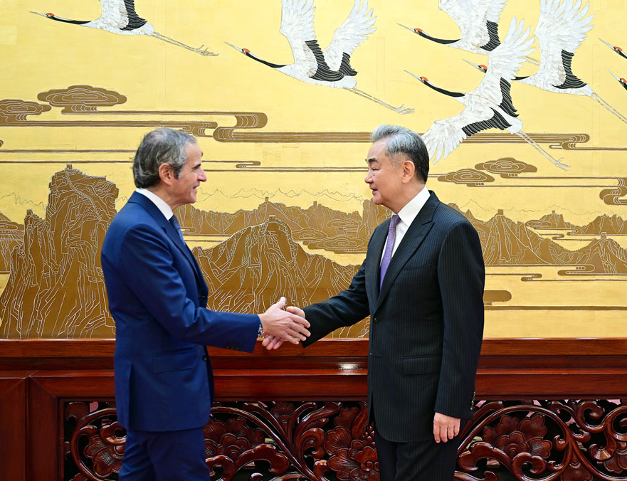 中国外交部长王毅会见国际原子能机构总干事格罗西,共商国际形势与核安全