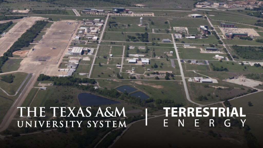 Terrestrial Energy与德州农工大学签署协议 将在RELLIS校区建设商业化熔盐堆核电站