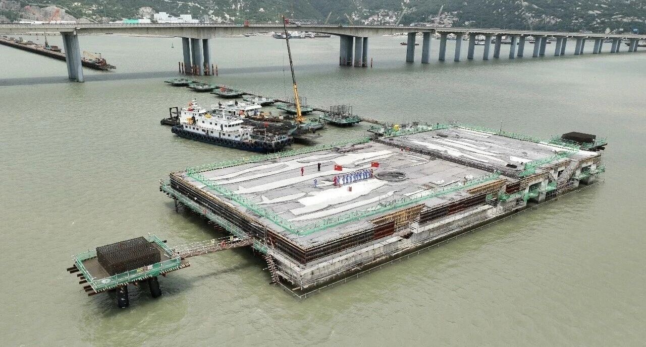 中核华兴田湾核电站自备码头平台主体完工