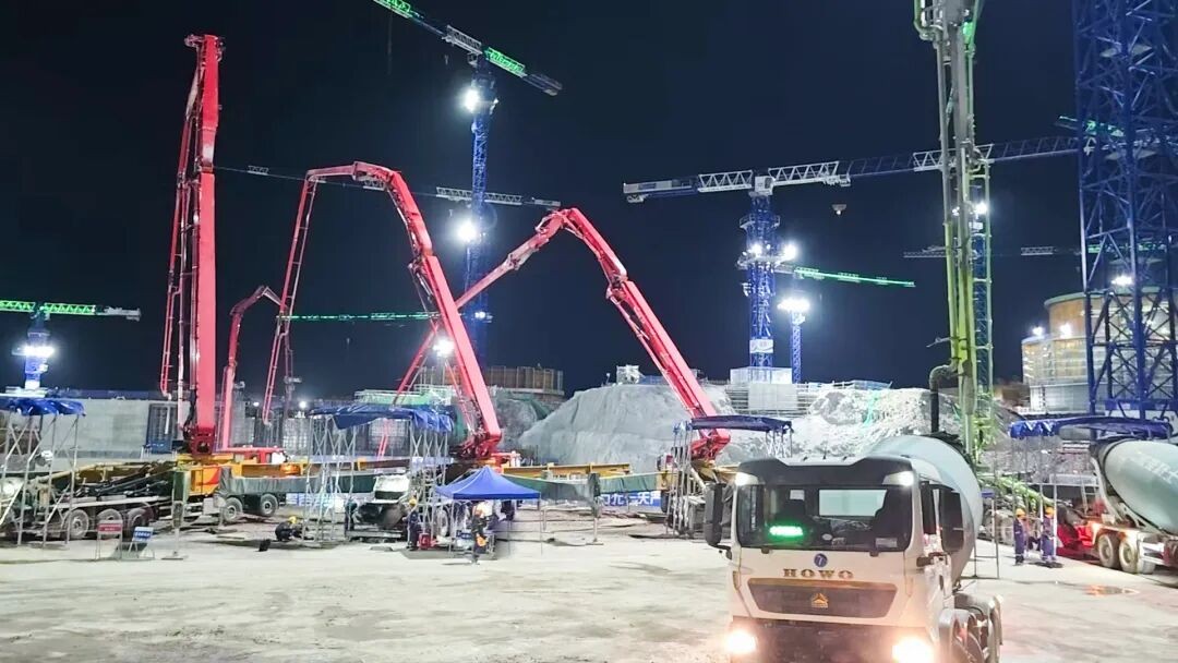 Construction of the conventional island raft foundation slab for Unit 2 of Zhejiang Jinqimen Nuclear Power Plant completed